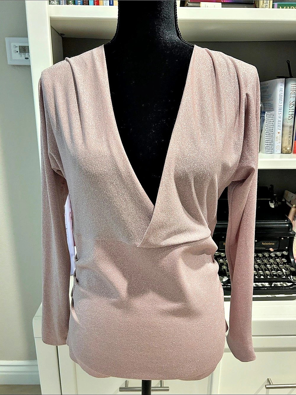 Chiara Boni Sparkle Wrap Blouse in Pink